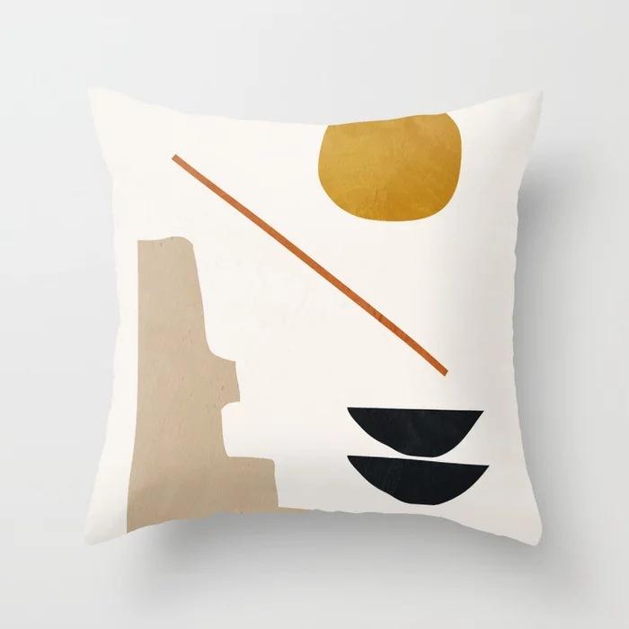 Nordic Style Abstract Geometric Ultra-short Velvet Pillow Cover Home Fabric Sofa Cushion Pillow Cover