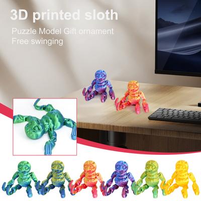 3D Printed Movable Sloth Toy With Movable Joints, 3D Printed Sloth Toy Decoration, Stress Relief, Movable Sloth Toy