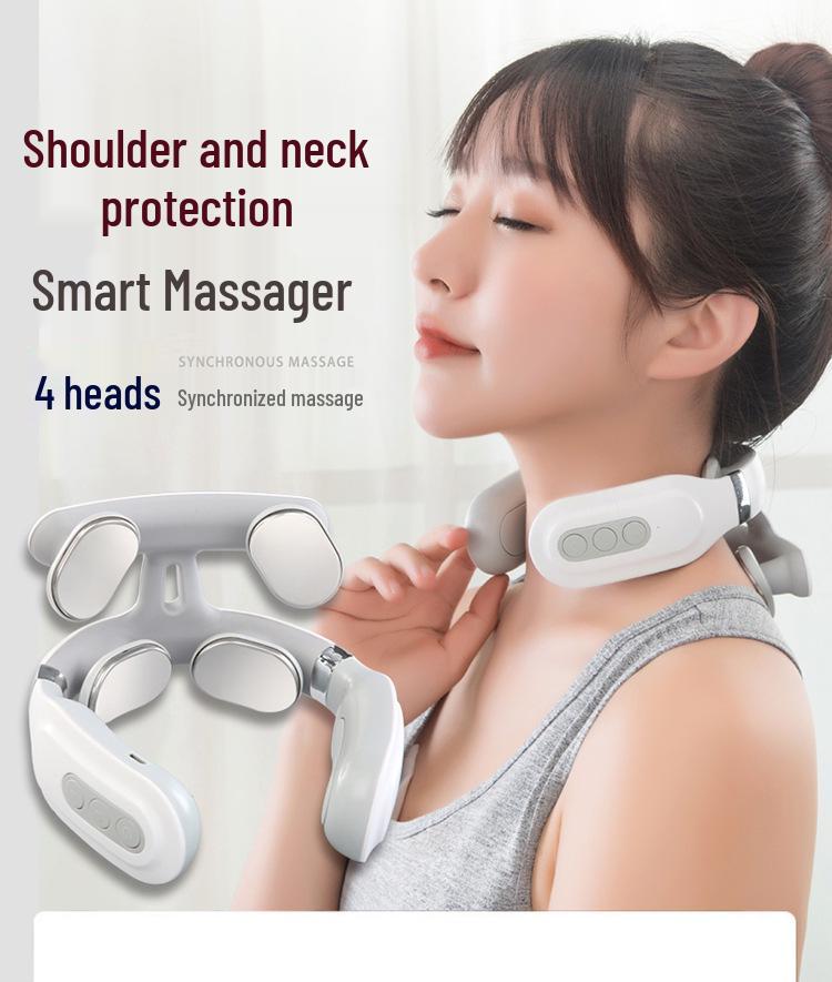 Multifunctional 4-Head Neck and Cervical Spine Heating Massage Instrument