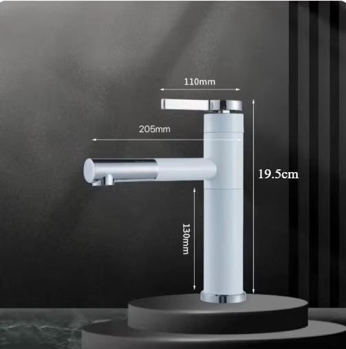 Bathroom brass hot and cold faucets, washbasins, bathroom countertops, basins, balconies, household white faucets, raised (as the picture,G3/8)