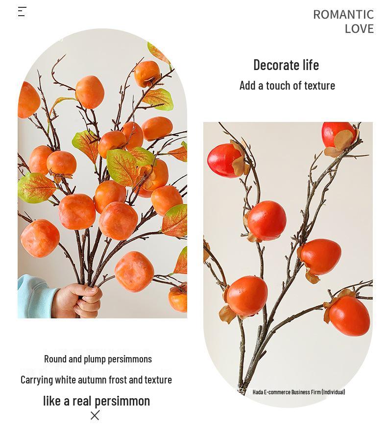 Persimmon Fruit Flower Arrangement: New Year's Dried Floral Decoration
