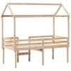 High Bed with Roof 80x200 cm Solid Pine Wood