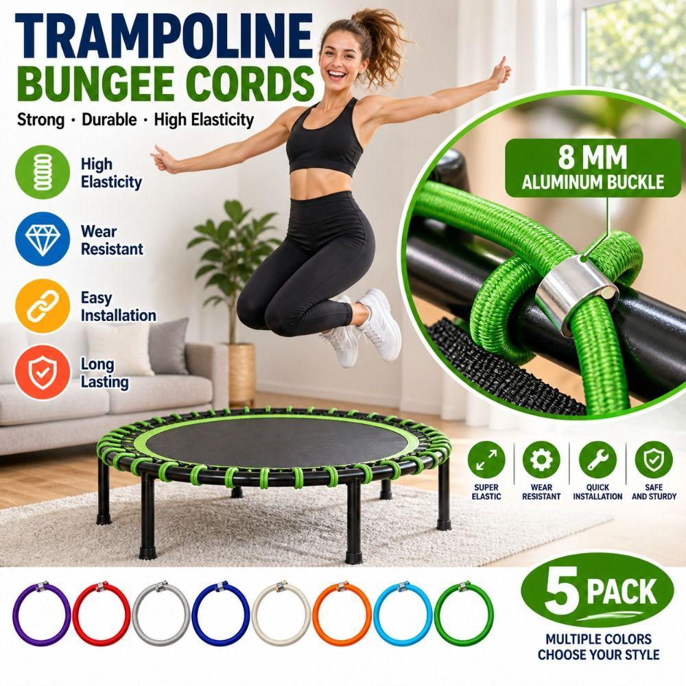5pcs Wear-resistant Trampoline Elastic Rope Versatile Elastic Straps Fitness Trampoline