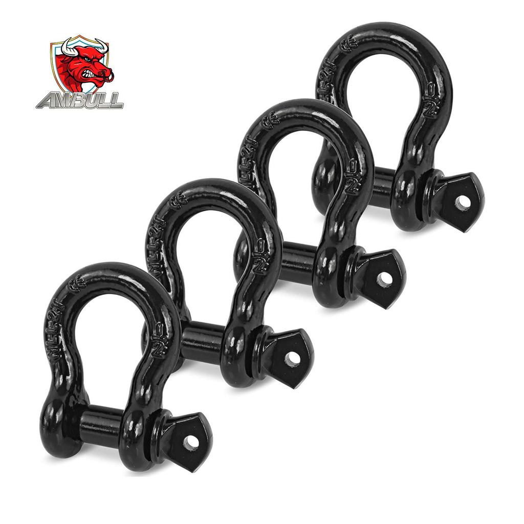 High-Strength American Style Die-Forged Bow Shackles for Trailer Hitch 1/2" Lifting Hook Buckle