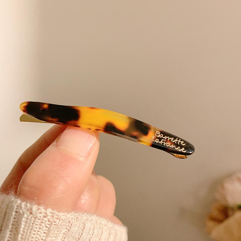 Acetate Hair Side Clip Oval Geometric Bangs Hairpin Women Girls Simple Elegant Duckbill Clip Barrettes Hair Styling Accessories