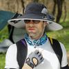 Outdoor Hat with Dual Power Supply Wide Brim Sun Hat with Built-in Solar Fan Fishing Hiking Gardening Hat