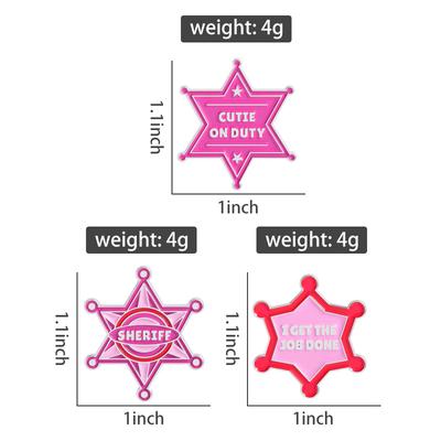 Cutie On Duty Enamel Pins Pink Shriff I Got The Job Done Brooches Lapel Badges Cowboy Game Jewelry Gift for Friends