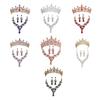Mehrfarbige Strass-Prinzessinnen-Diadem-Halsketten-Set mit Hängeohrringen, Legierungstextur für Brautjungfern und formelle Veranstaltungen