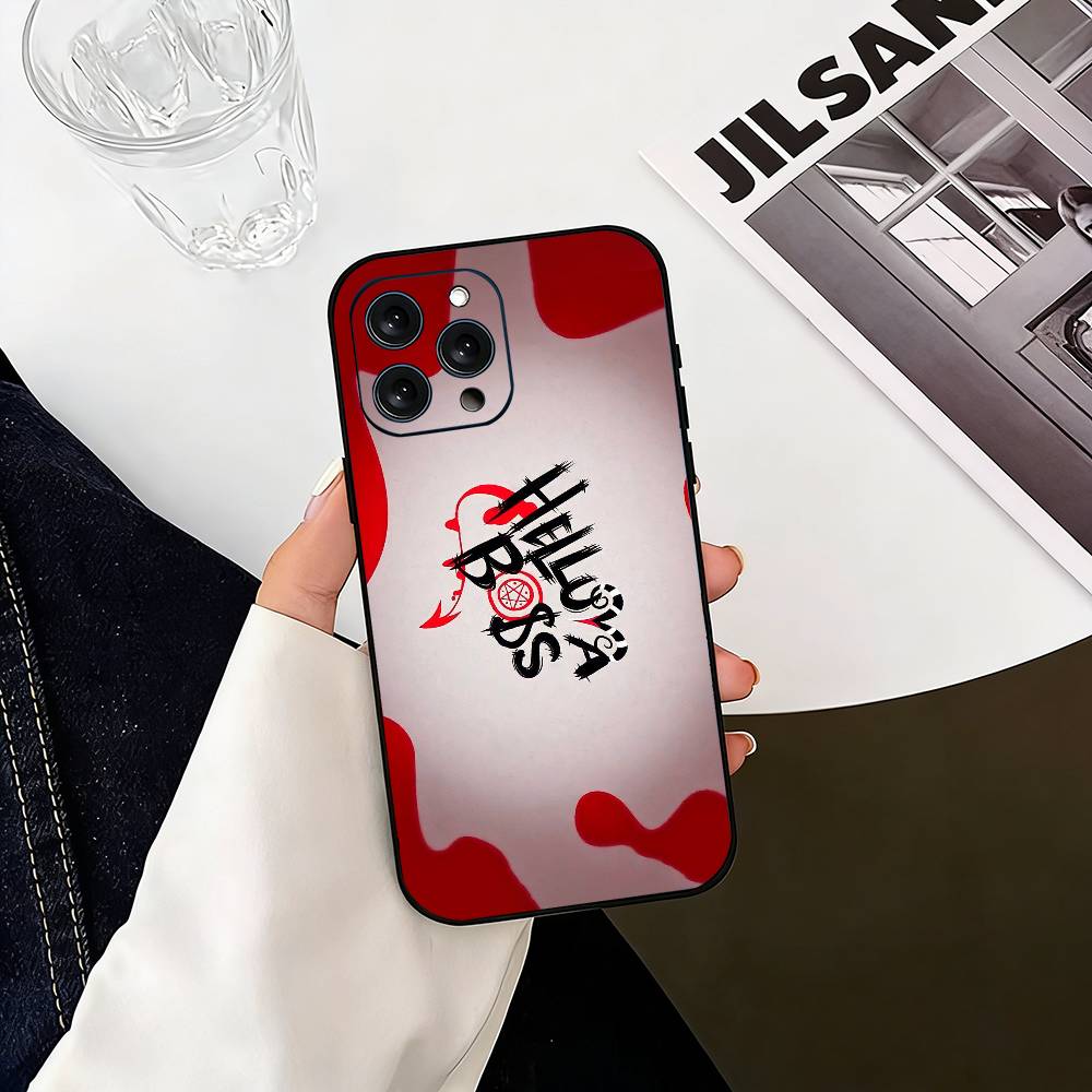 

H-Helluva Boss M-Moxxie Phone Case For iPhone 17,16,15,14,13,12,11 Plus,Pro Max,XS,Soft Silicone Black Cover iPhone16e