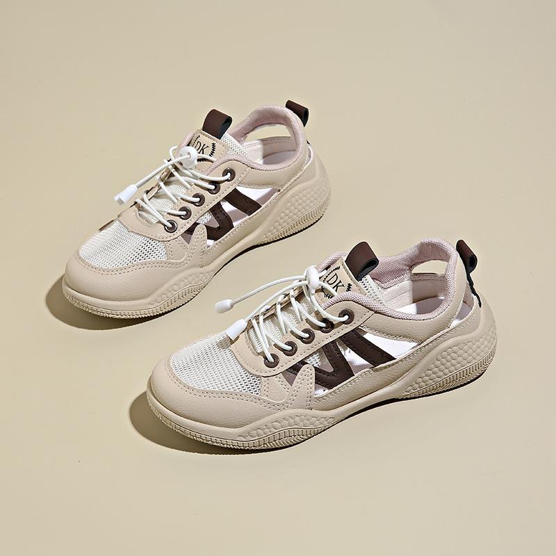2025 little white shoes children's summer new Korean version ins female students hollow breathable versatile board shoes sports WS002