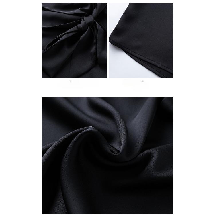 Black Chiffon Summer Blouse Women Sleeveless Bow Tie Slim Fit Casual Elegant Stylish Top