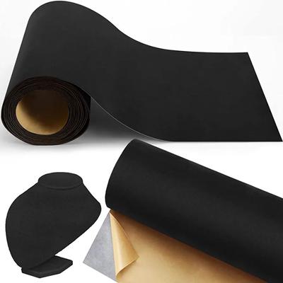 25cm*1m/3m/5m/10m/20m Tela de Felpa Negra Autoadhesiva Forro de Terciopelo Tela Veludo Adhesiva para Joyero Interior de Coche