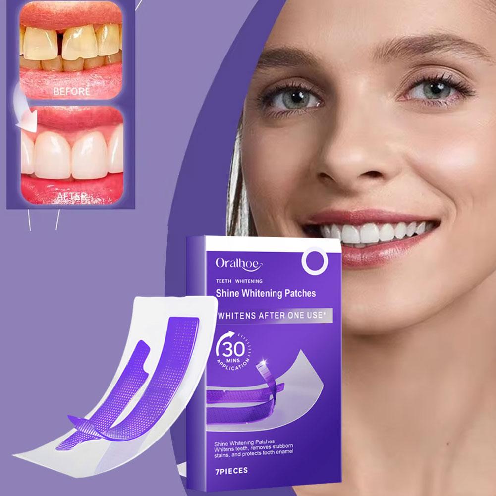 7 buc. Benzi Violet pentru Albirea Dinților Îndepărtarea Profesională a Petelelor Dentare Kit de Albire Dentară pentru Dinți Sensibili Îngrijire Orală