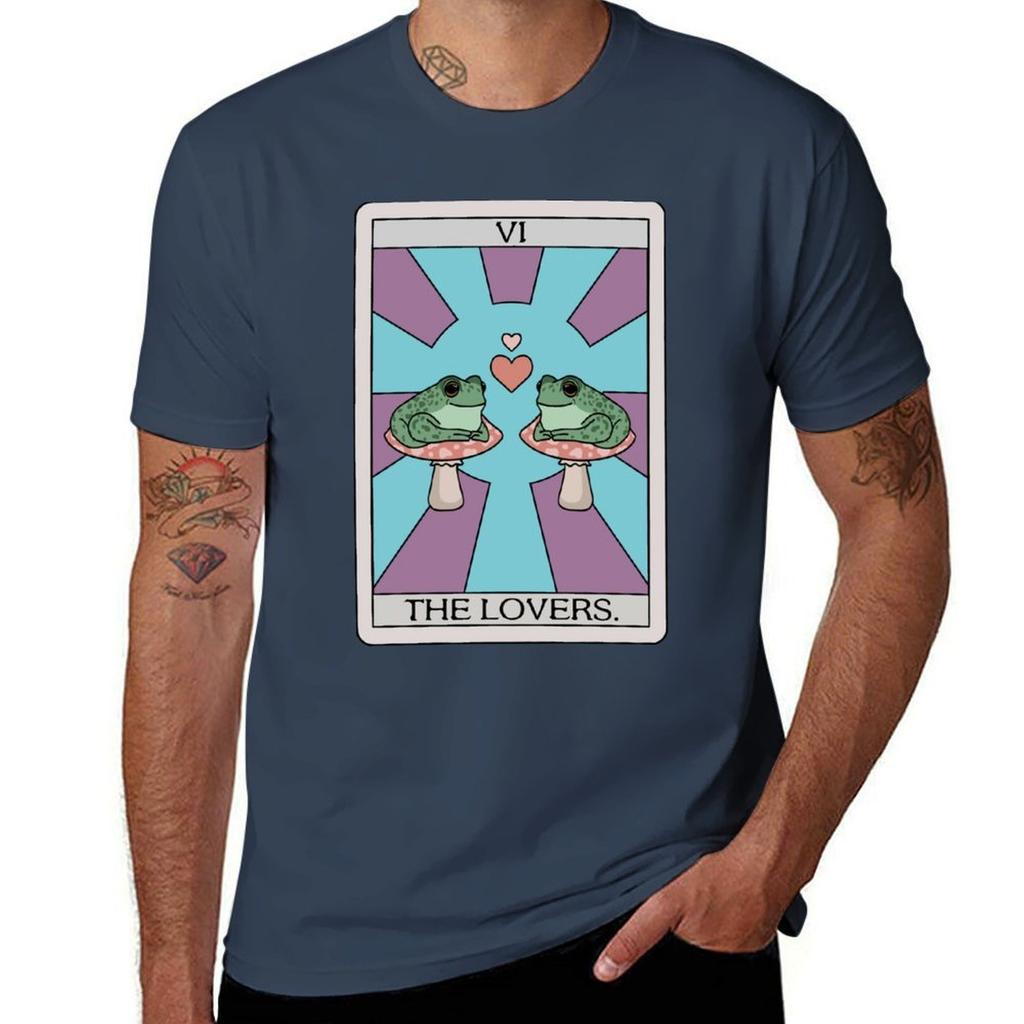 The Lovers Frog Tarot Tshirt Summer Print Short Sleeve Tee
