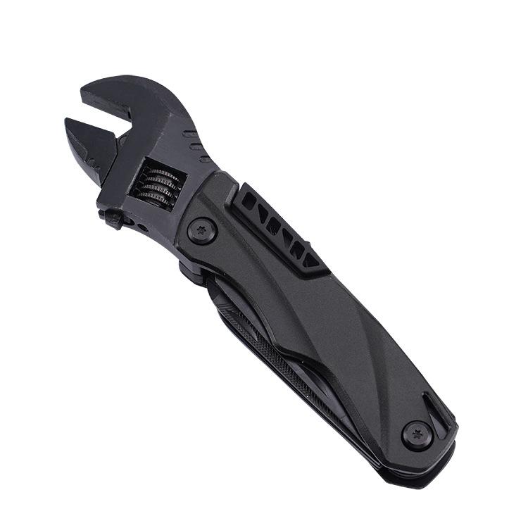 Llave Multifuncional Abrazadera Herramienta Combinada EDC para Exterior Herramienta Multiusos Abrazadera Cuchillo Plegable Sierra Llave Herramienta de Mantenimiento