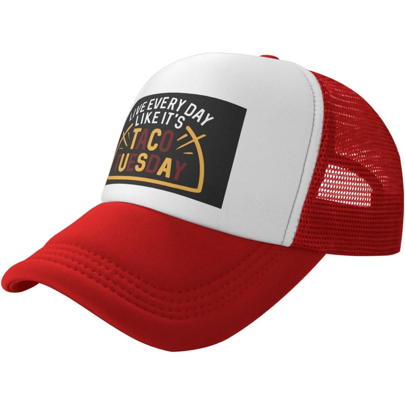 Taco Tuesday Trucker Hat Unisex Mesh Snapback Cap Breathable Outdoor Casual Baseball Hat XS（old）