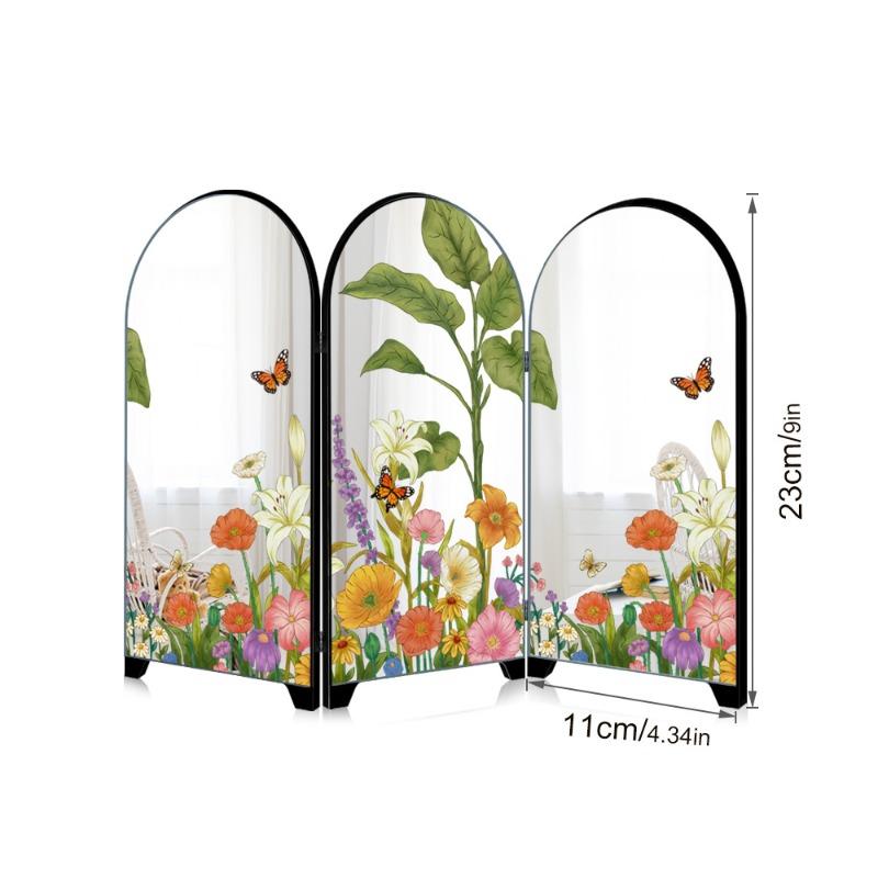 Design Cinese Stile Medio Antico Fiore Uccello Inchiostro Bambù Paravento Decorazione da Scrivania Tavolino Soggiorno Decor