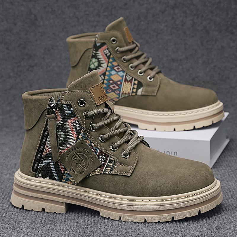 

Мужская повседневная обувь, рабочая обувь на шнуровке с толстой подошвой, мужская обувь для работы на открытом воздухе, высококачественные ботинки для походов на осень и зиму 44