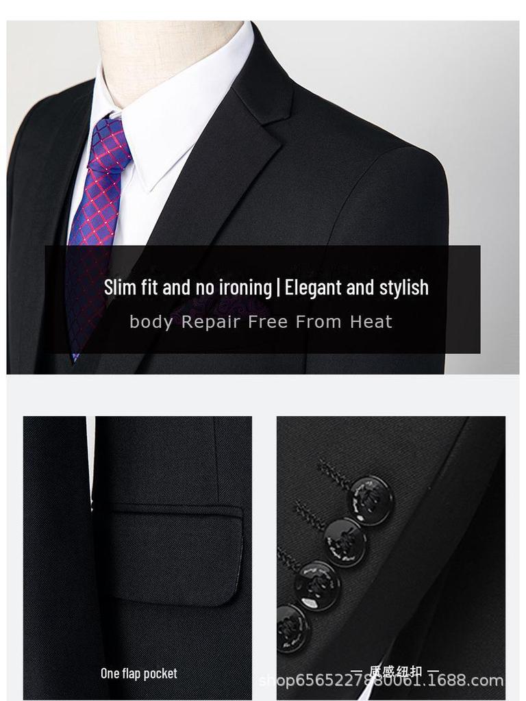 Men's Korean Style Slim Fit Suit – Ideal for Groom, Wedding, or Business Formal Wear.
