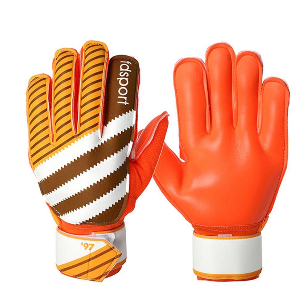 

1 пара латексных вратарских перчаток, нескользящие футбольные тренировочные перчатки, взрослые, детские 8 оранжевый