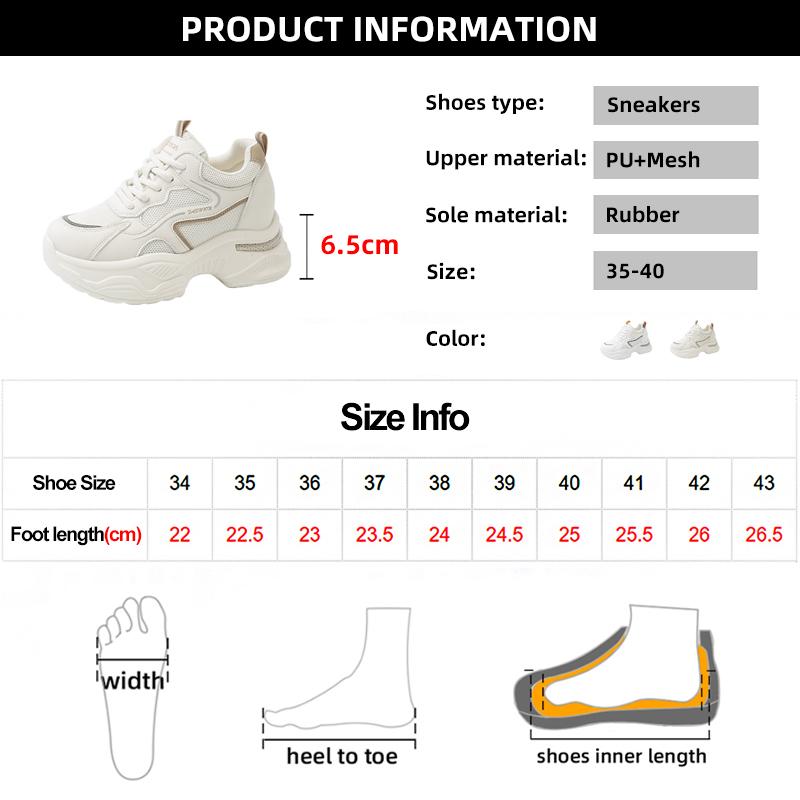 Fashion Chunky Platform Sneakers for Women Thick Bottom Non Slip Sports Shoes Woman 2025 Spring Autumn Fashion Breathable Dad Sneakers