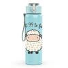 1PC Simple White Sheep Cartoon 750ml Color Plastic Sports Water Bottle Leakproof Flip Straw Lid Suitable for Sports Office Home Use