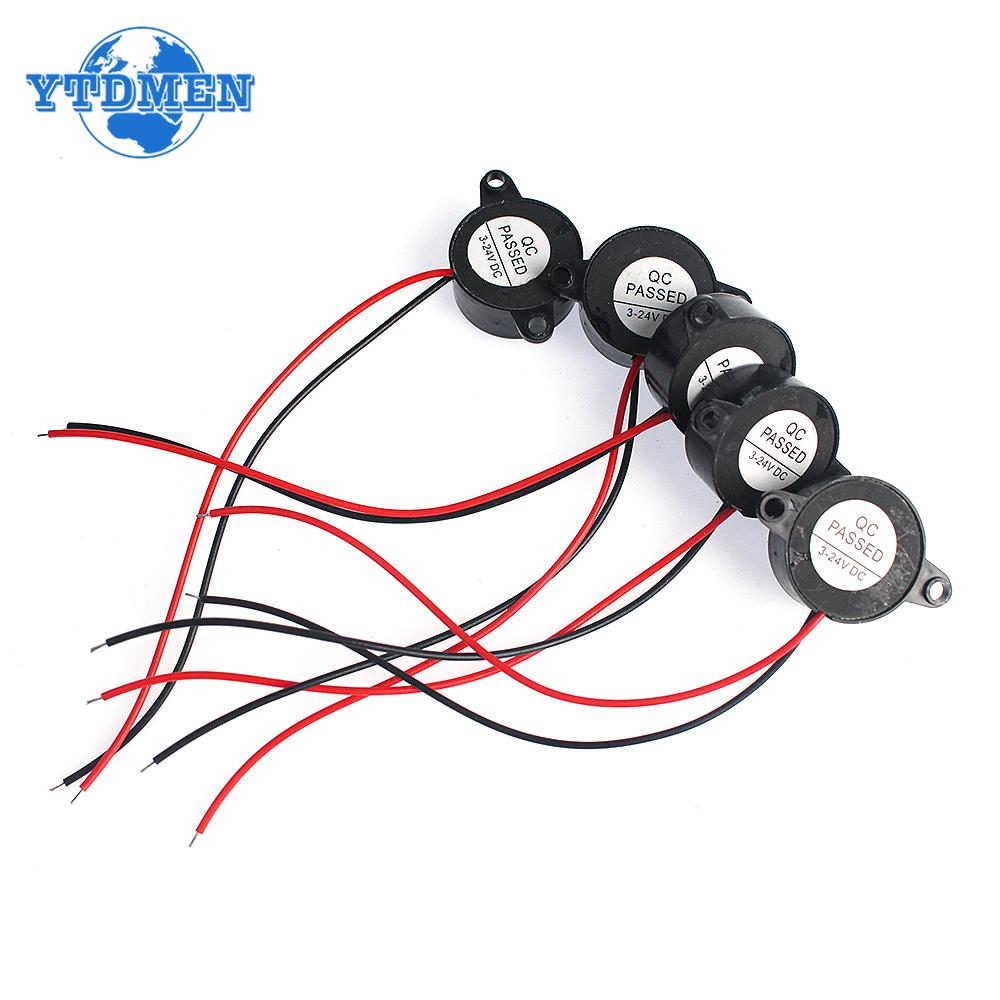 5PCS High Decibel Buzzer SFM-20B DC 3-24V Continuous Sound Buzzer 2312 Active Piezo Buzzers, for Arduino Car