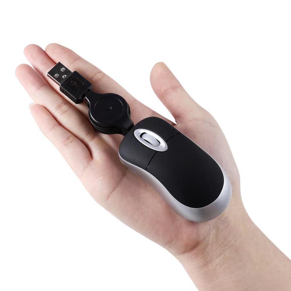 Children's Wired Mini Mouse with USB Retractable Cable – Creative Computer Peripheral for Laptops