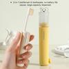 Cute 2 In 1 Foldable Travel Toothbrush Portable Toothpaste Storage Soft Bristle Toothbrush with Bear Dust Cover