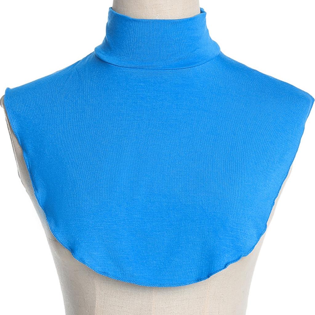 Womens Muslim Modal Turtleneck Fake Collar Islamic Hijab Extensions Solid Color Mock Neck Cover Half Top Detachable Hijab Neck W