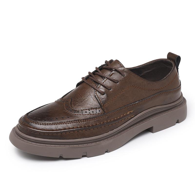 Spring Brand Men's Leather Oxford Shoes Men's Business Thick Sole Genuine Leather Shoes Office Dress Leather Shoes Casual Shoes