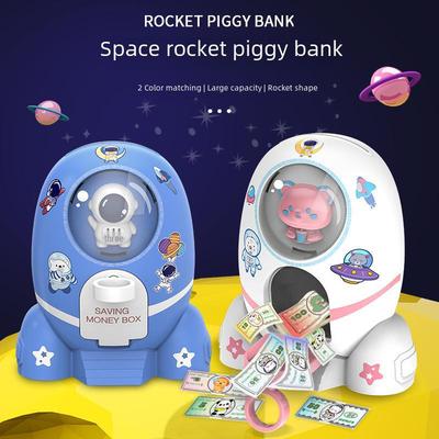 „Rocket Astronaut Piggy Bank – kreslená hračka na vklad mincí pro děti“
