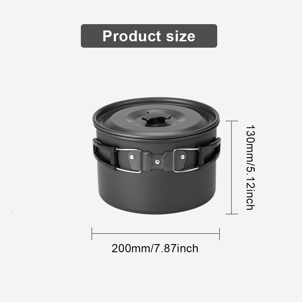 Portable Camping Pot with Lid and Folding Handle Camping Cookware Non-Stick Outdoor Cooking Pot for Camping Hiking
