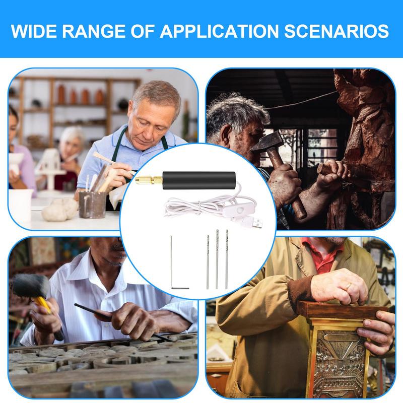 Elektrisk harpiksbor USB-verktøy for harpikskunst Bærbar bor 10W Håndbor Harpiksverktøy Flerbruks for smykkefremstilling