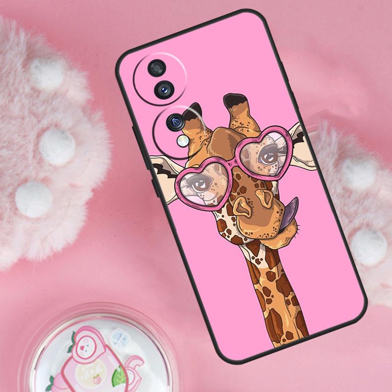 Cute Cartoon Animal Giraffe Case For Honor 70 90 50 Lite X9c X8a X8b X9b X9a X8 X9 Honor 200 Lite Magic 5 6 7 Pro Cover