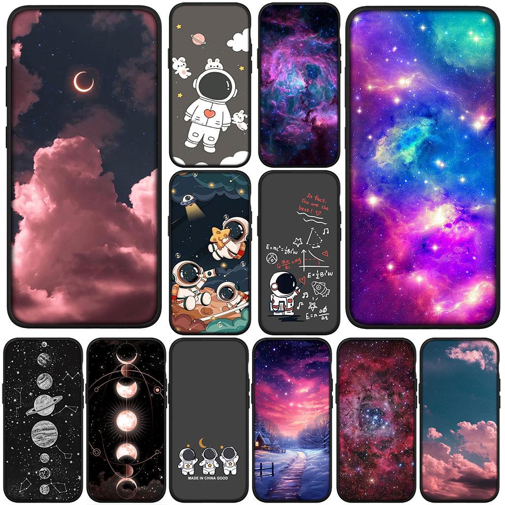 Universe Galaxy Moon Astronaut Stars Casing Phone Cover for Apple iPhone 16 15 14 11 Pro Max 7 8 Plus SE2 SE3 SE 2022 2020 Case