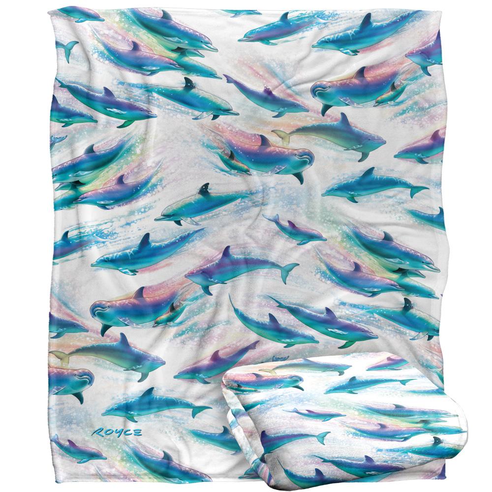 Royce McClure Dolphin Flow Silky Repeat Print Supersoft Blanket