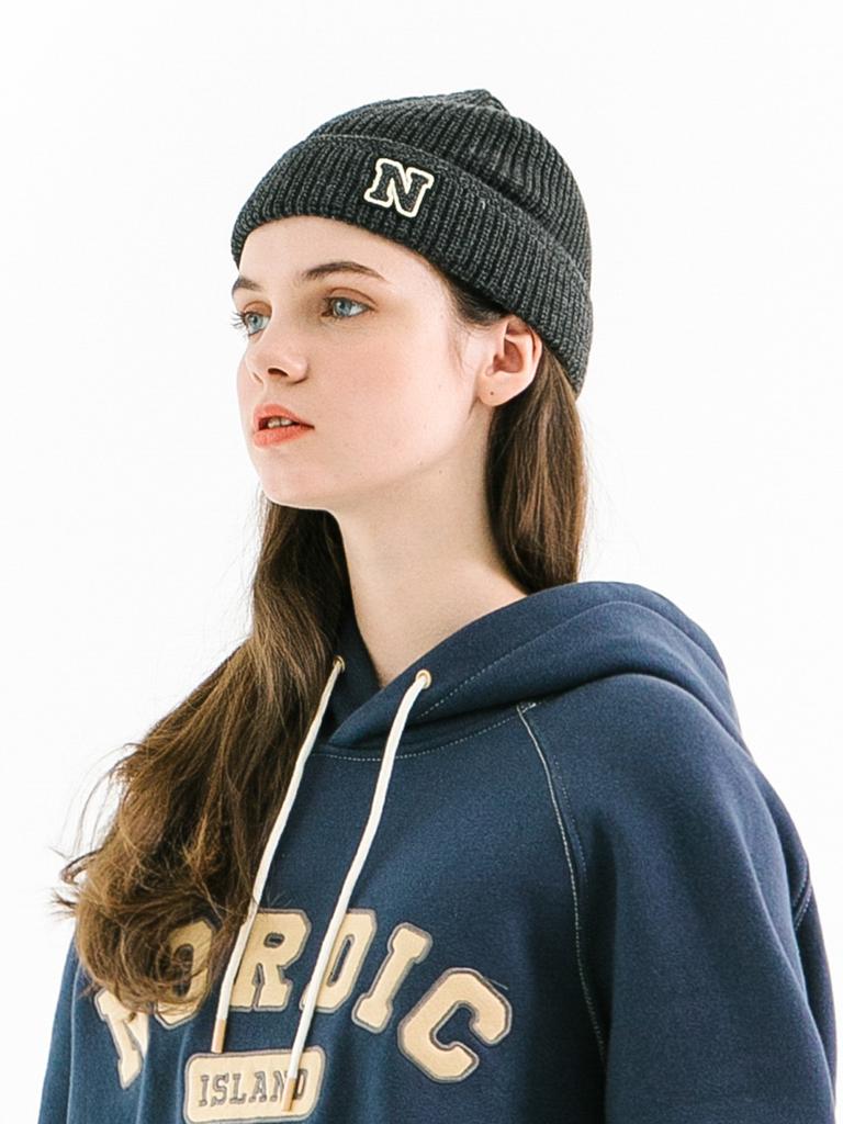 NORDICISLAND N Logo Beanie - Charcoal