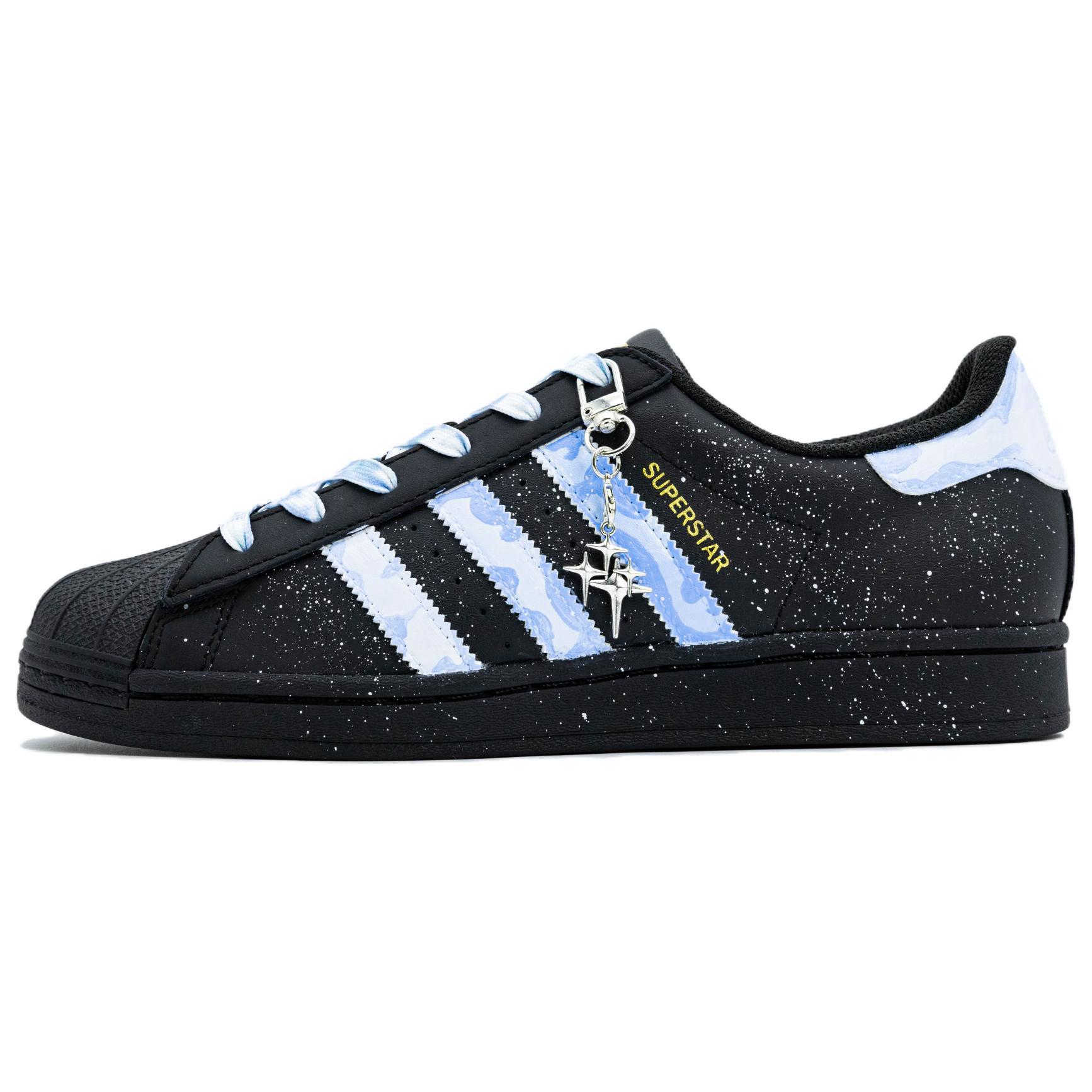 

Adidas Originals SUPERSTAR Dusky Blue Star Slip Resistant Low top Skateboard Shoes Unisex Black Blue EG4959(Team335- ) 36⅔
