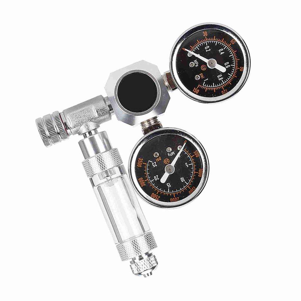 CO2 Regulator Aquarium Dual Gauge Display with Bubble Counter and Check Valve