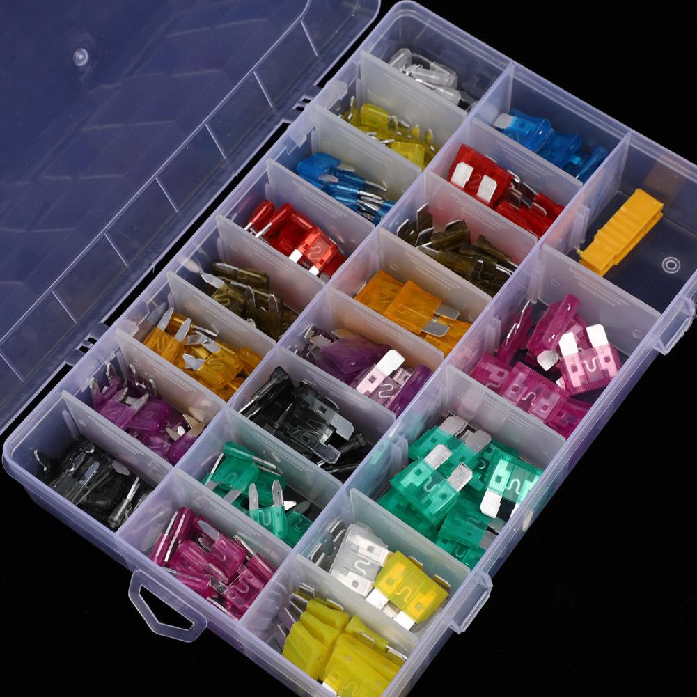 220Pcs Medium Small Car Fuse Kit 2~35A Quick Blow Fuse Compartment Kit