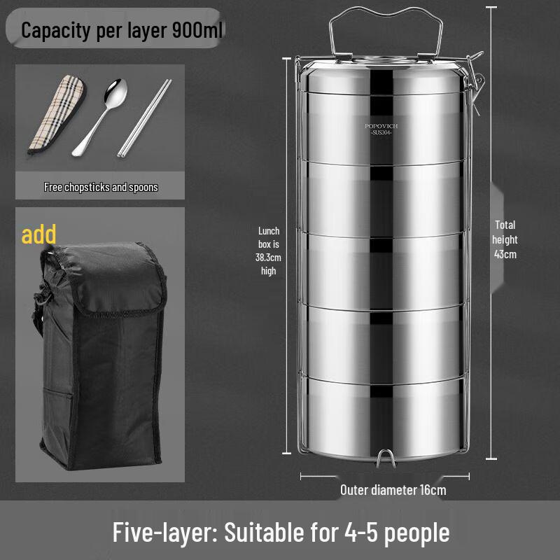 FACE MINI 304 Stainless Steel Multi-layer Insulated Lunch Box