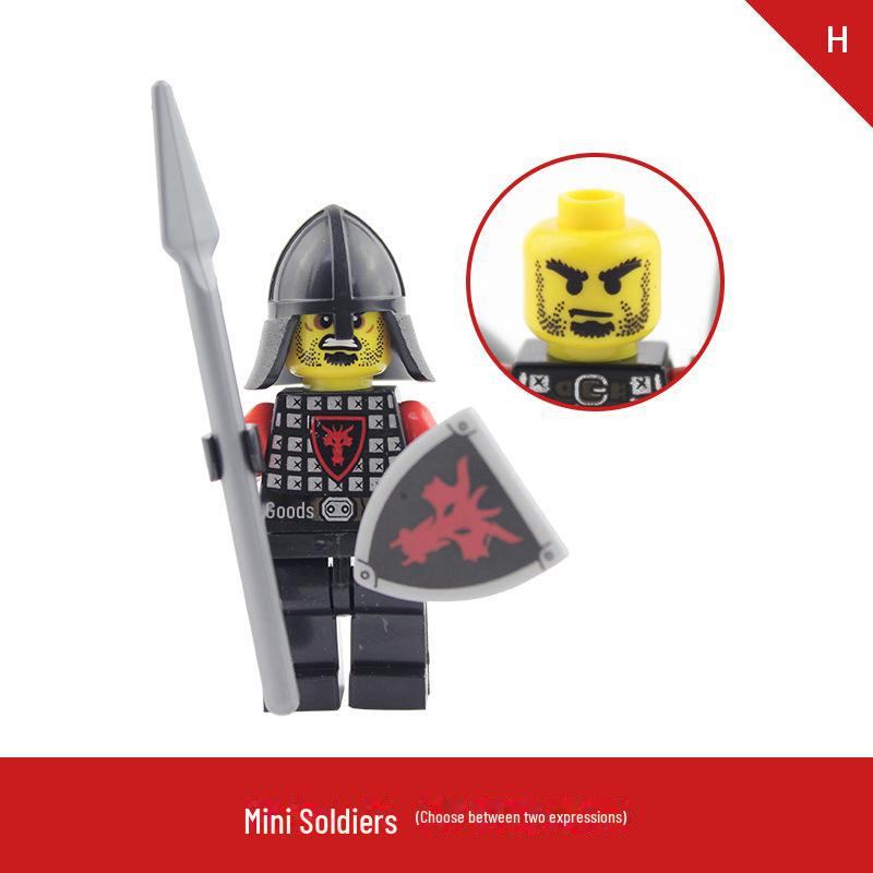 

LOJO AX9804 Красный рыцарь-дракон, набор минифигурок средневекового строительства H