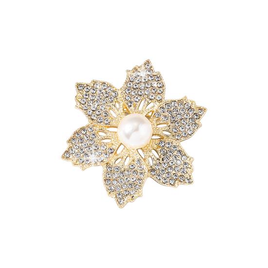 

Леди Брошь Bauhinia Форма Горный Хрусталь Искусственный Жемчуг Выдалбливают Противоскользящую Сумку Воротник Пальто Шляпа Шарф Украшение Булавка Для Одежды Вечеринка Выпускной Вечер Невеста Свадьба золотистый