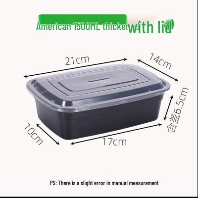 Shixun Square Black Plastic Meal Prep Containers (150 Sets)