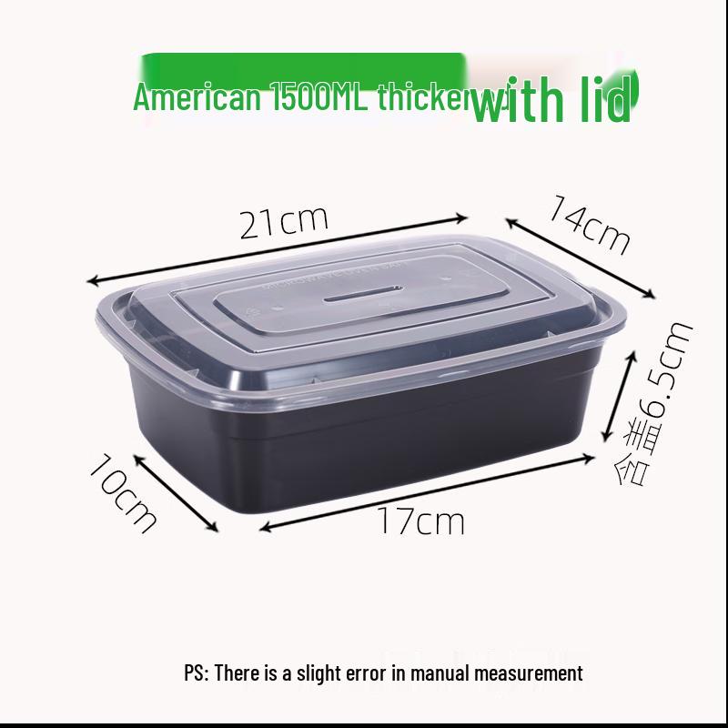 Shixun Square Black Plastic Meal Prep Containers (150 Sets)