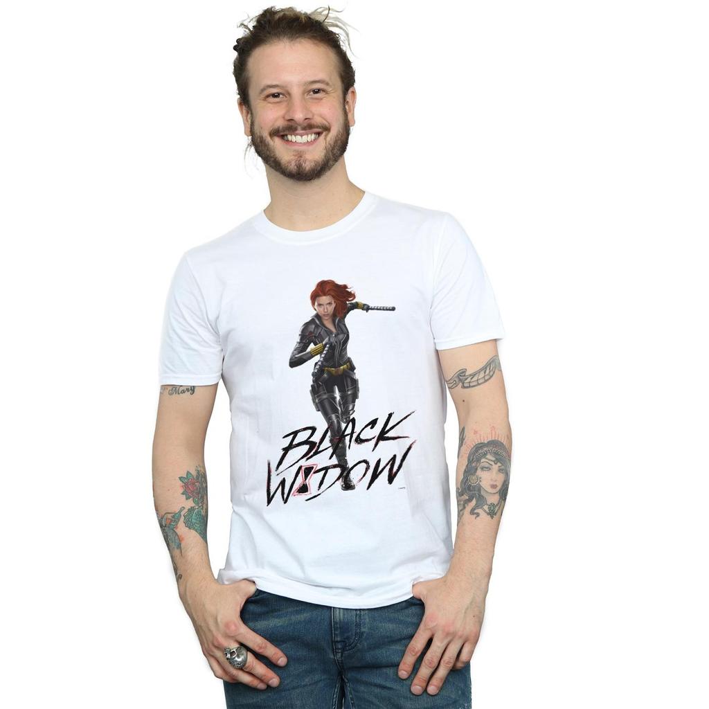 Marvel Mens Black Widow Movie Natasha Running T-Shirt