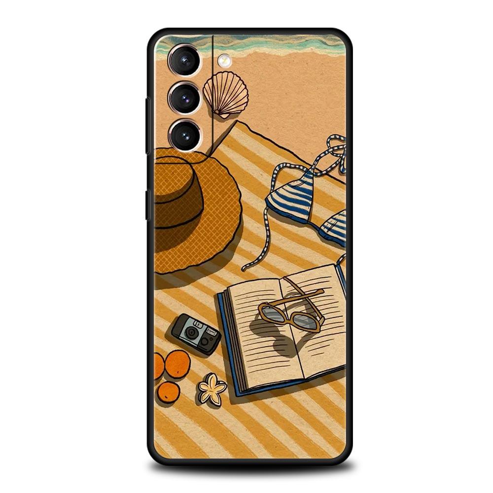Summer Beach Phone Case Cover for Samsung Galaxy S26 S25 S24 S23 S22 S20 S21 FE Ultra S25 Edge Plus 5G Soft TPU Shell Fundas Bag