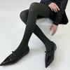 Women Vintage Twist Striped Pattern Jacquard Tights Winter Fall Opaque Pantyhose Stockings Slimming Leggings Hosiery