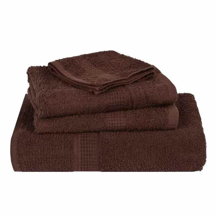 VidaXL Serviettes de bain 4 pcs marron 100x150 cm 360 g/m² 100% coton, serviette, ensemble de serviettes de bain, serviette 136765